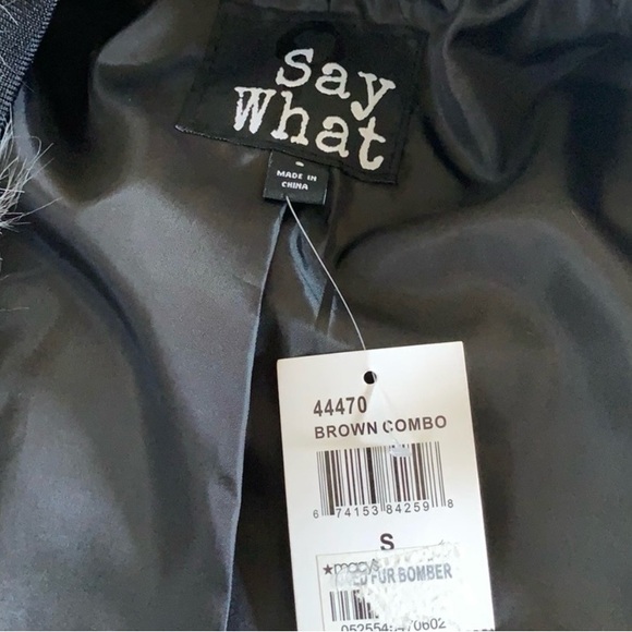 Say What? Juniors mixed faux fur Bomber Jacket - Picture 4 of 7